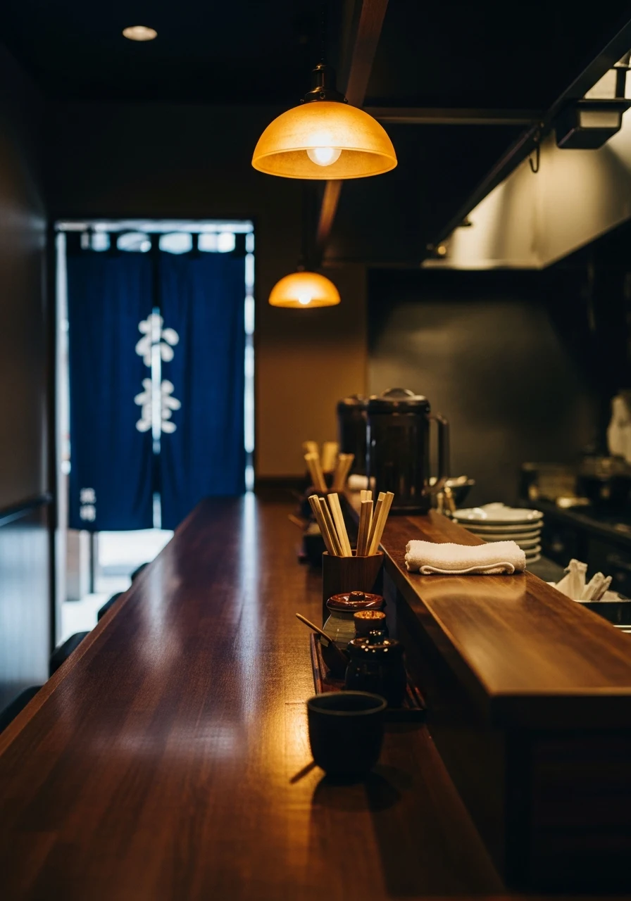 ラーメン店のカウンター — 店主の領域